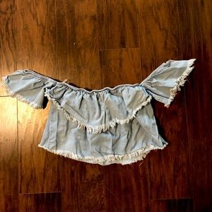 Off the shoulder denim top